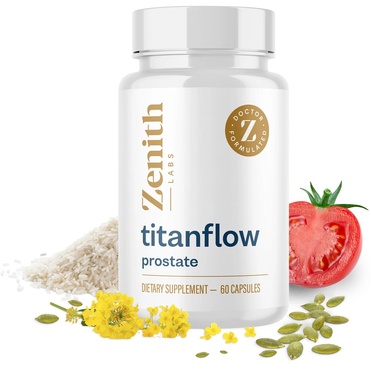 Titan Flow prostate health supplement bottle